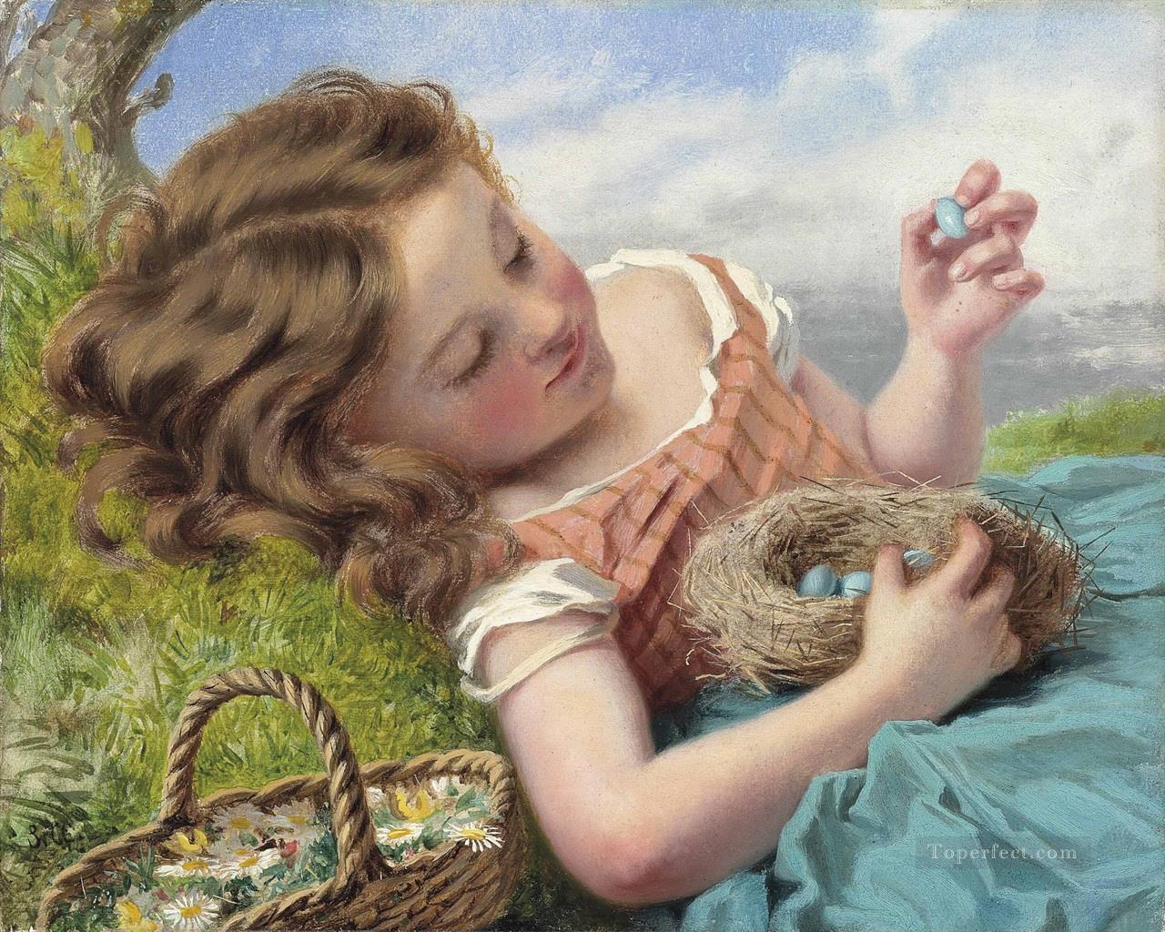 The thrush nest Sophie Gengembre Anderson Oil Paintings